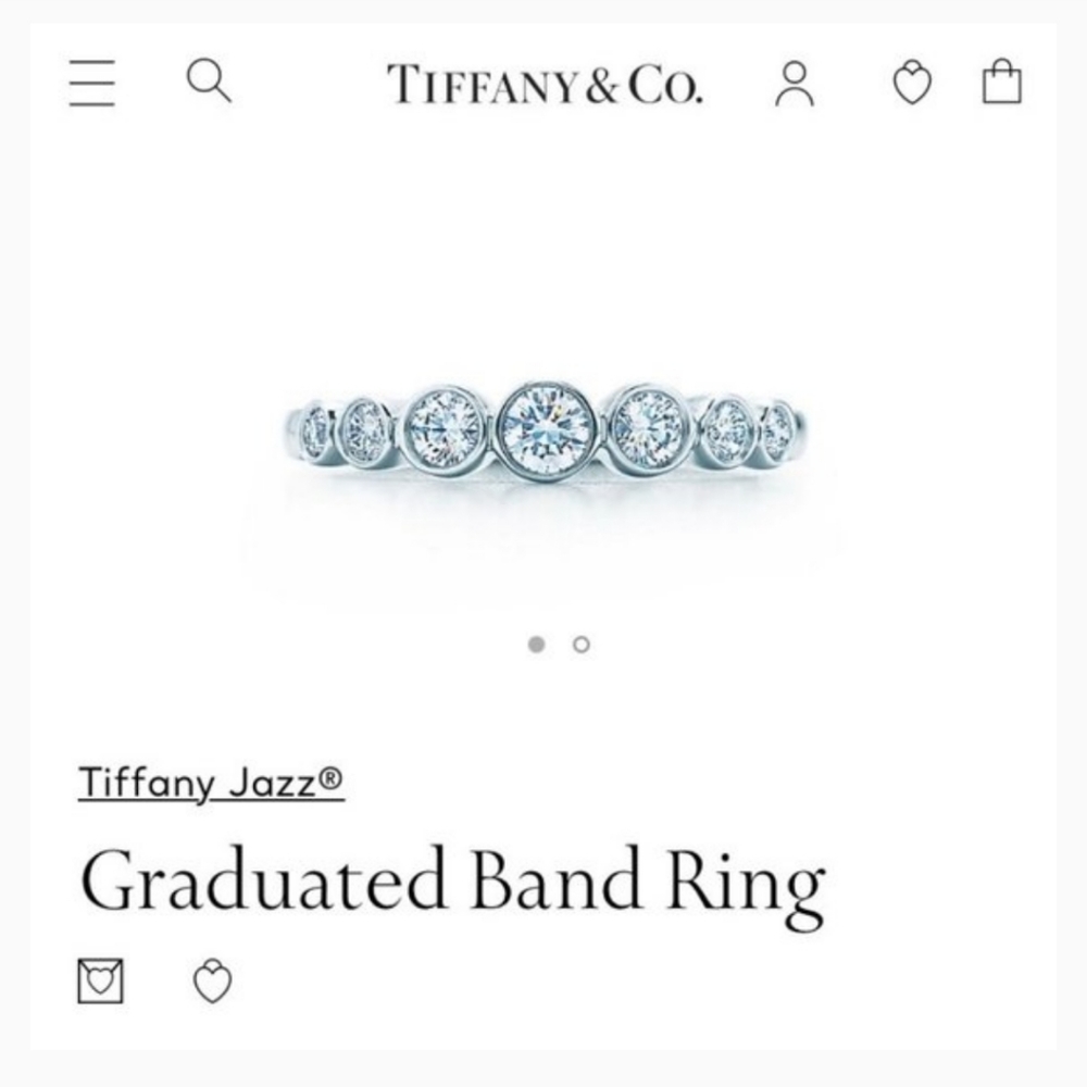 Tiffany 7 Diamond Platinum Jazz Ring XXS authentic - Picture 3 of 10